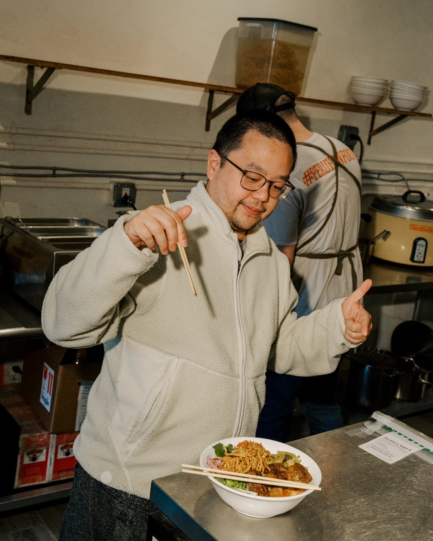 Boss behind the counter